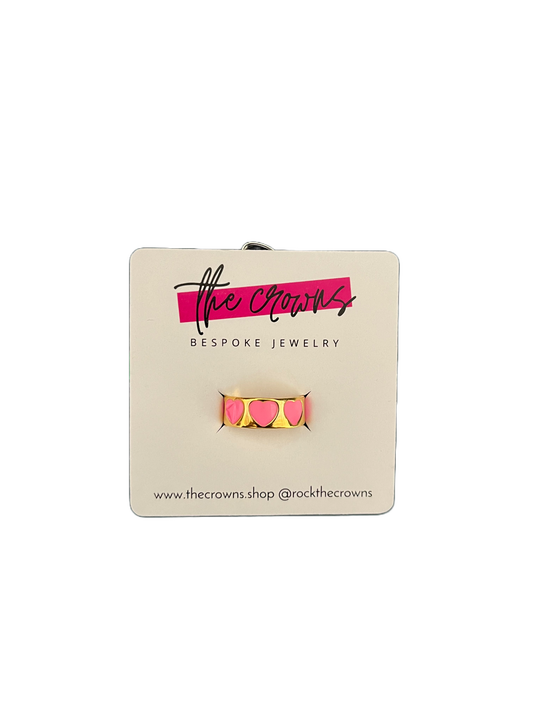 Dua Hot Pink Hearts Ring