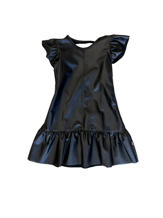 Pleather Ruffle Dress