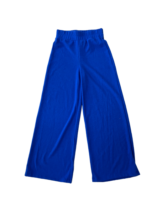 Soft Hacci Wide Leg Pant- Royal Blue