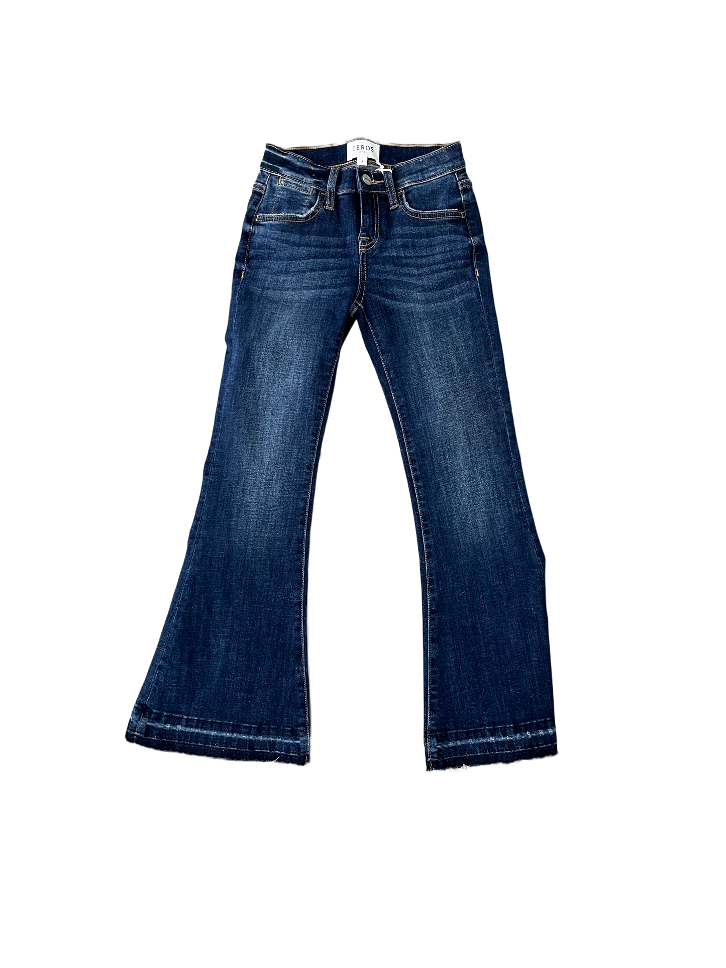 High Rise Flare Jeans- DK Blue