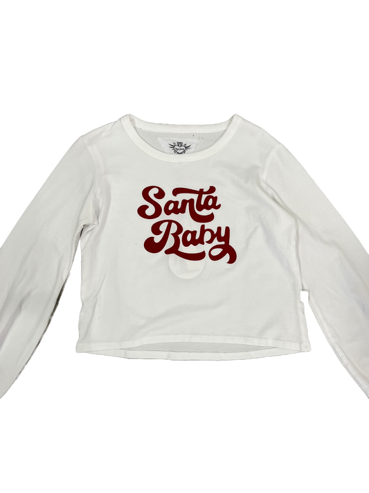 LS Santa Baby Shirt- White