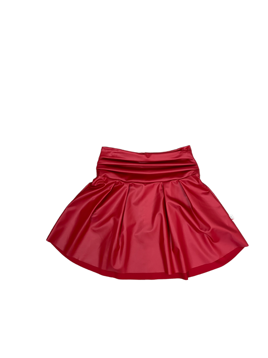 Red Pleather Skort