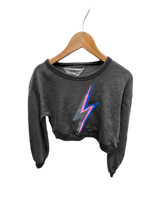 LS Crop Lightning Bolt Crew Shirt