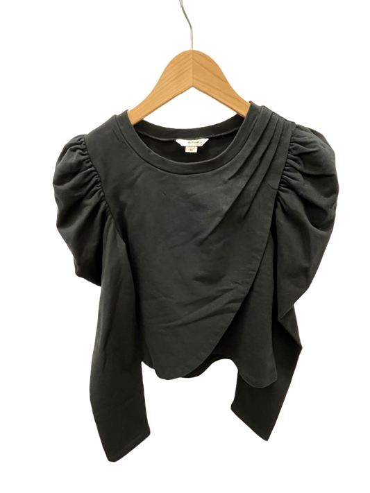 Black Wrap Front Knit Top