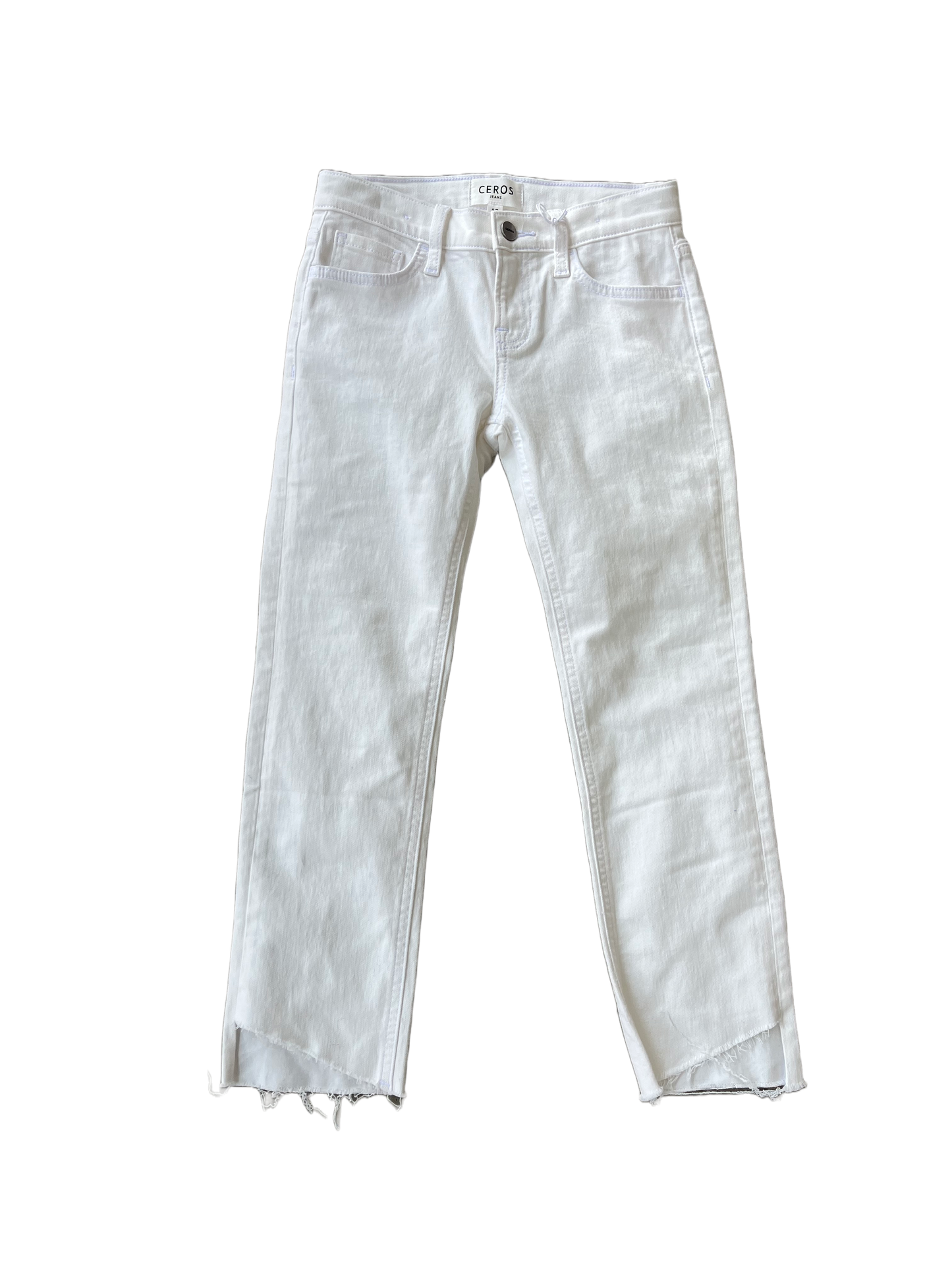 White High/Low Ankle Pants