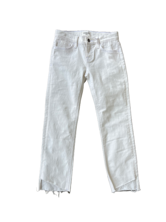 White High/Low Ankle Pants