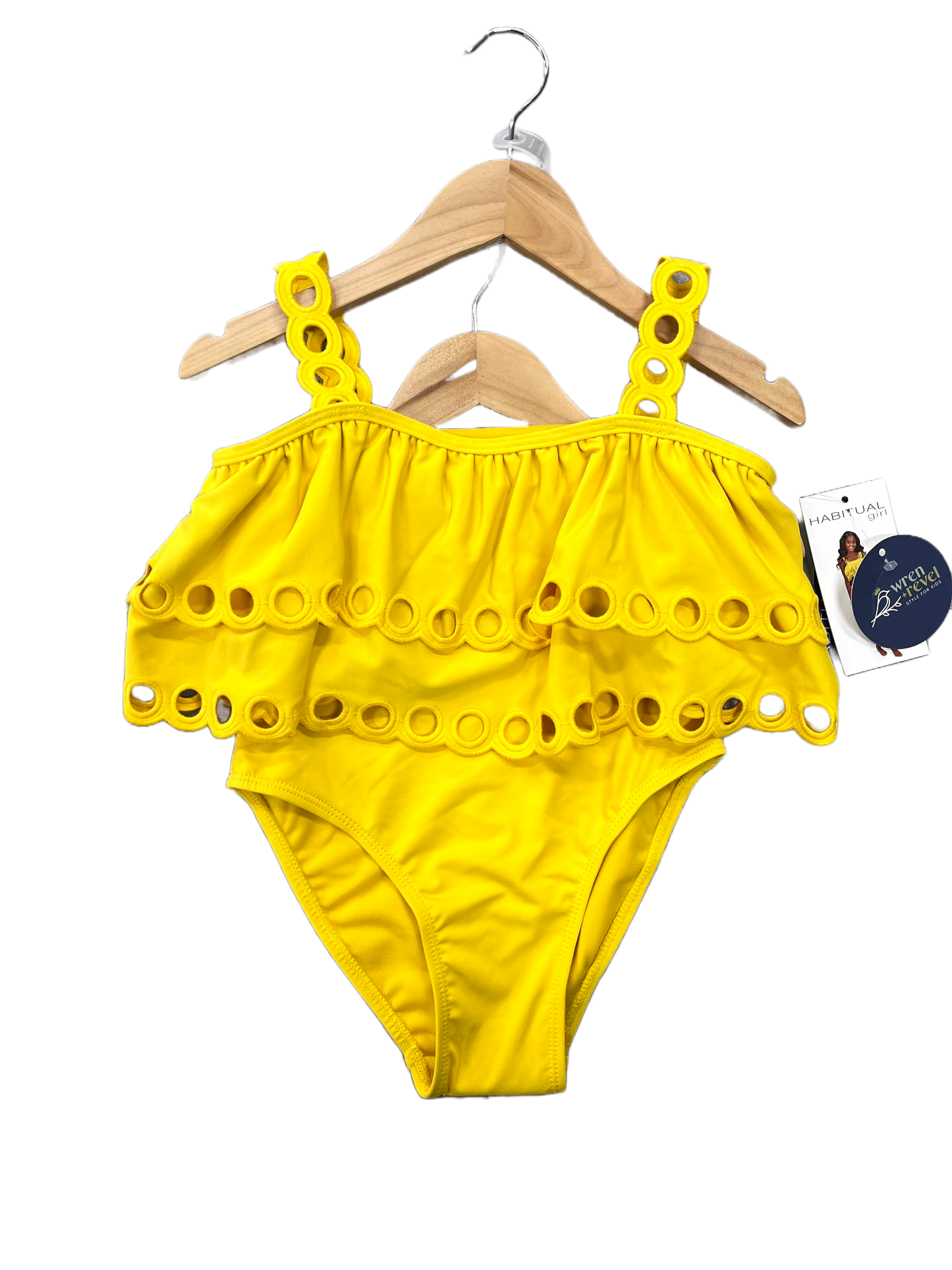 Eyelet Scallop 2pc Swimsuit- Yellow