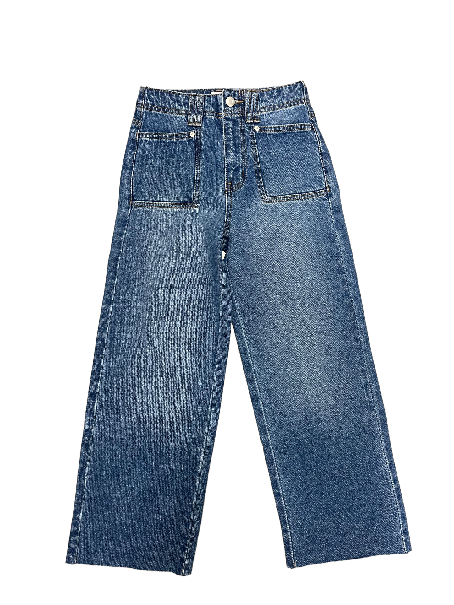 Wide Leg Frayed Jeans