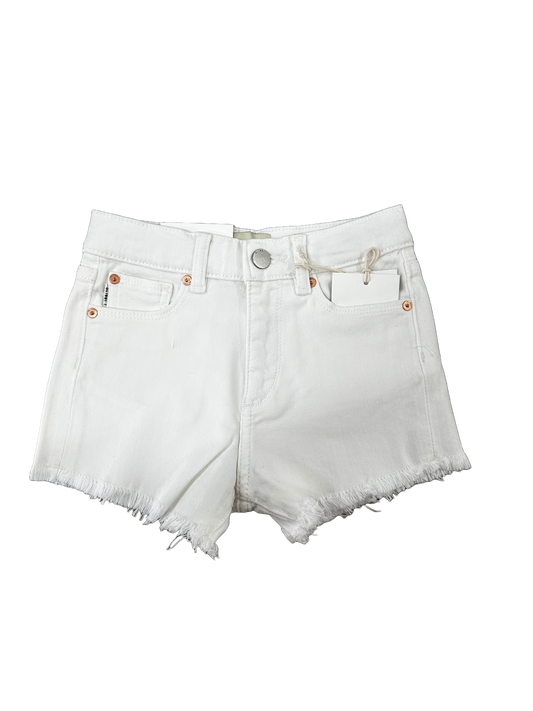 Lucy Short White Frayed