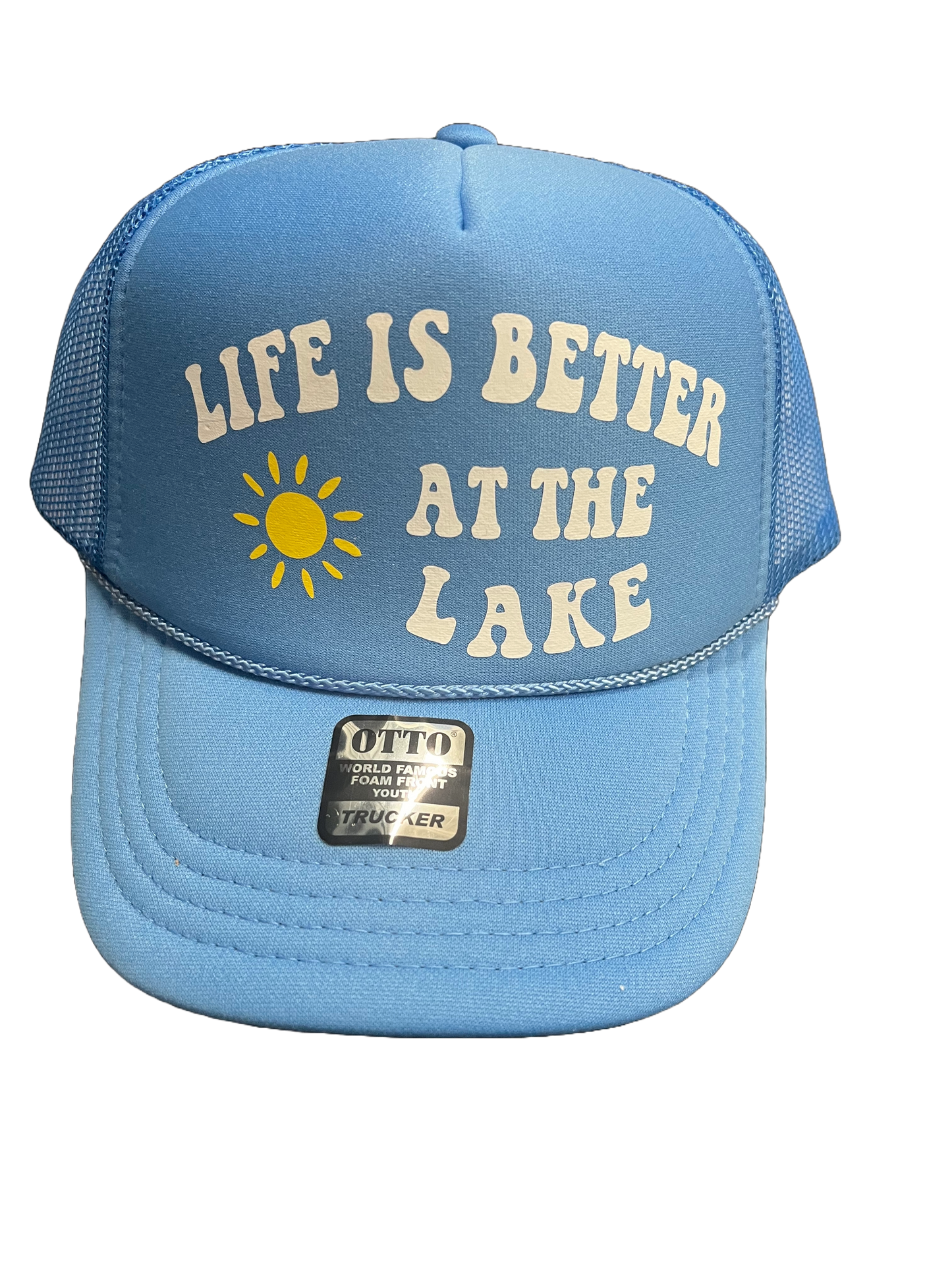 Life is better at the lake trucker hat