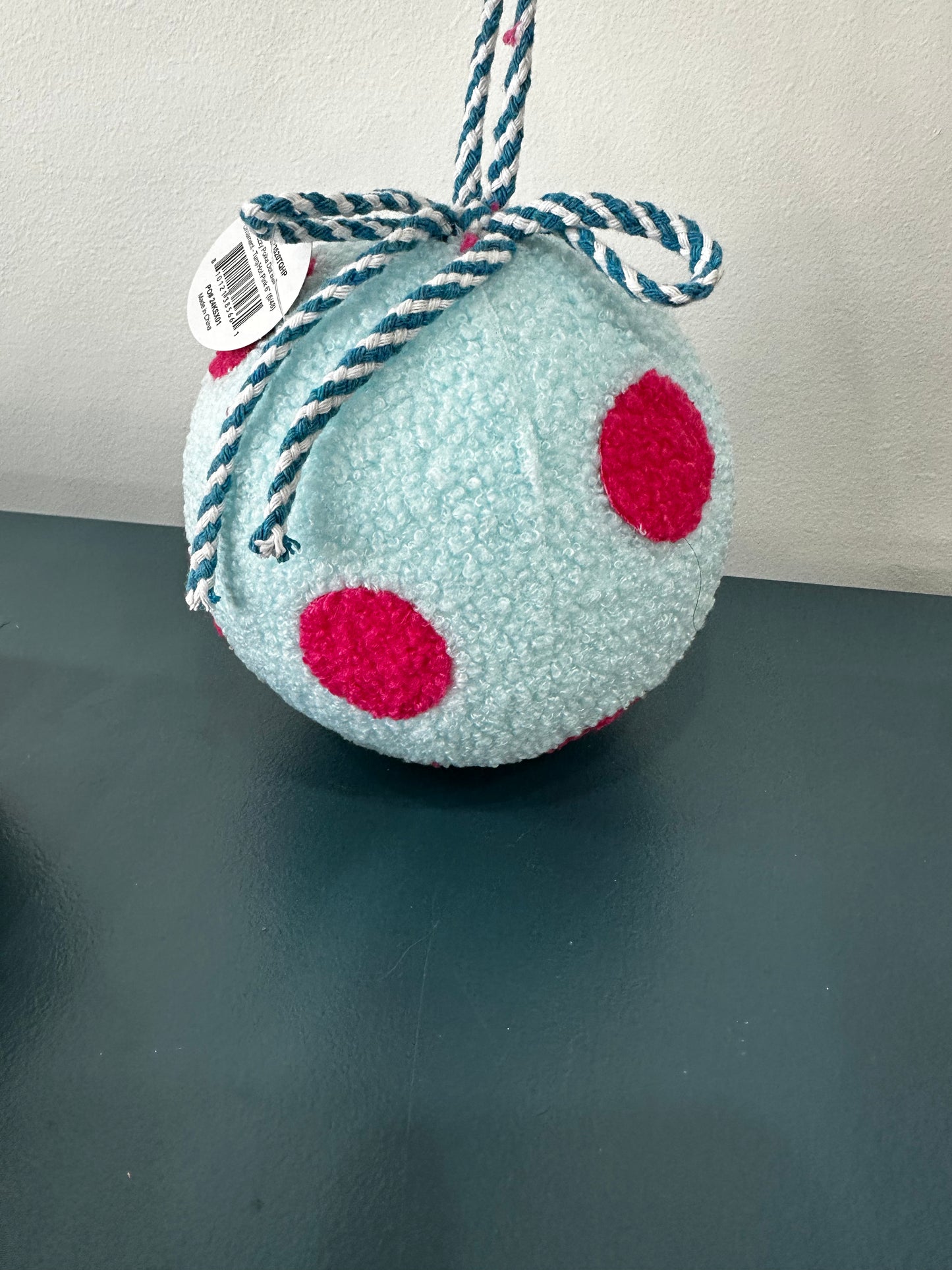 Fuzzy Polka Dot Ornament