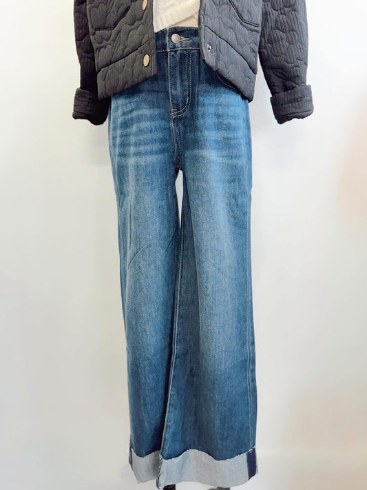 Wide Leg Cuff Jean