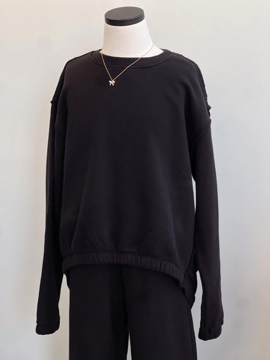 Cotton Fleece Raw Edge Tunic