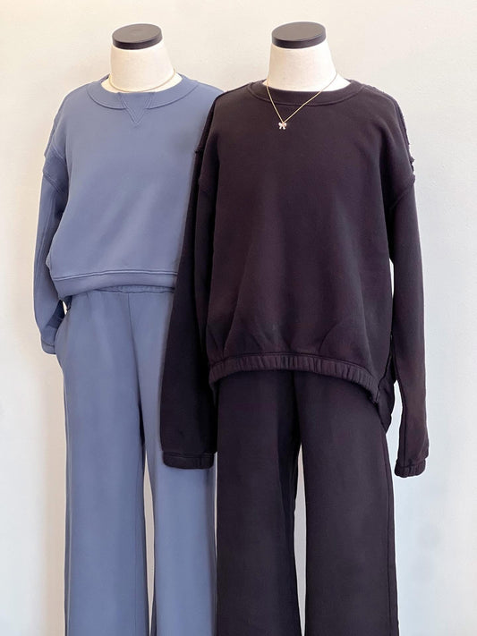 Cotton Fleece Spilt Hem Sweatpants