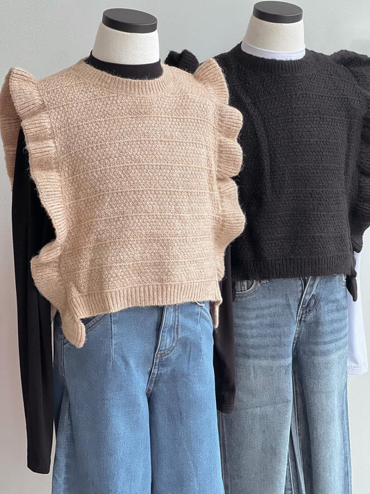 Sleeveless Ruffle Sweater