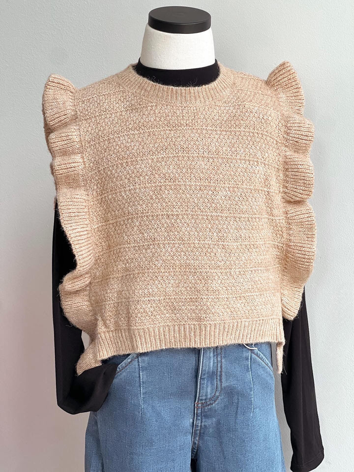 Sleeveless Ruffle Sweater