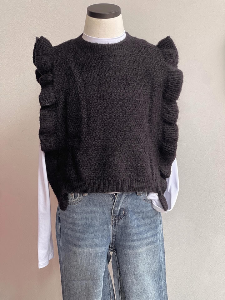 Sleeveless Ruffle Sweater