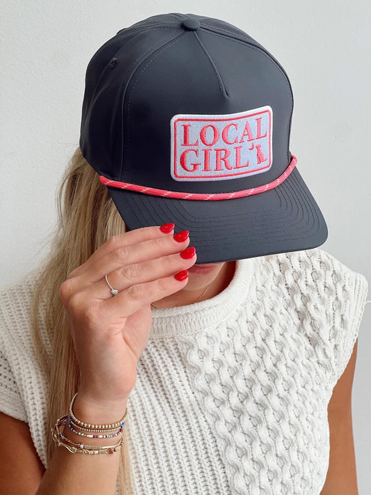 Local Girl Bodoni Badge Rope Hat