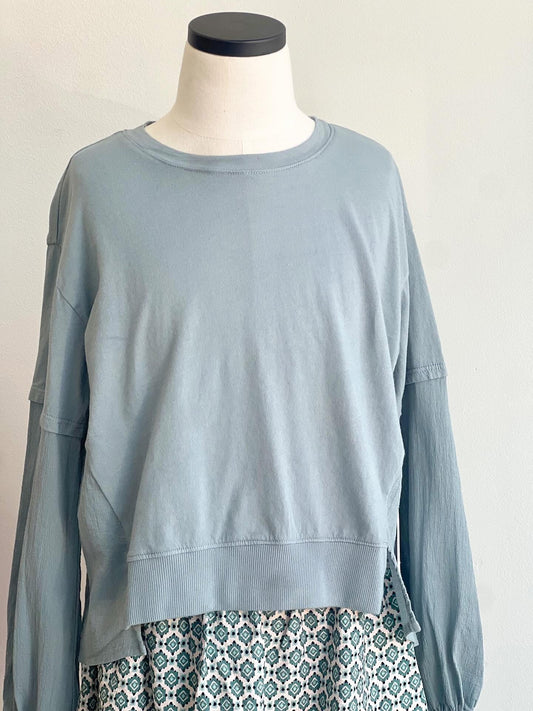 Cotton Gauze Mixed Media Top