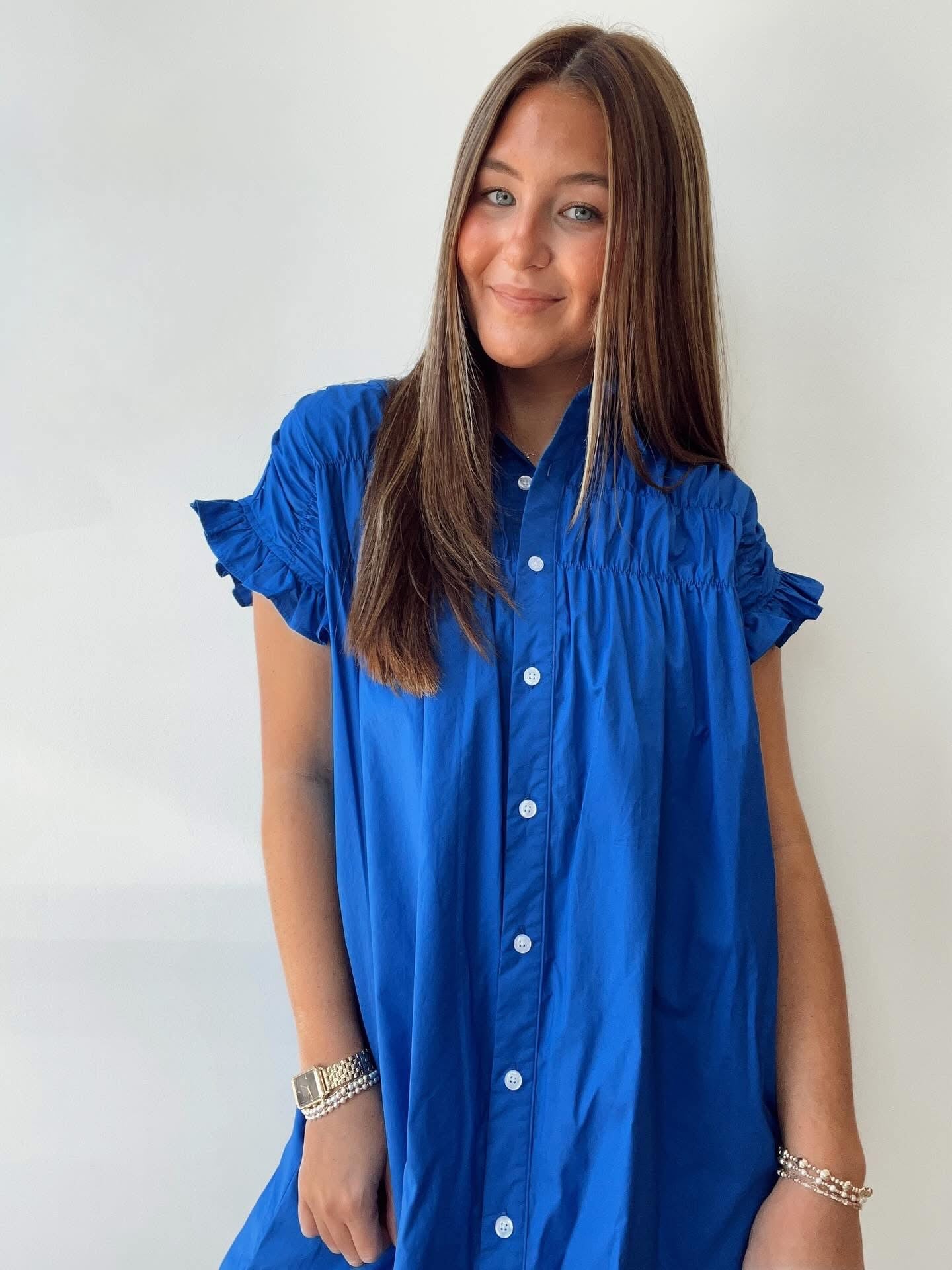 Short Shirt Smocked Detail Dress