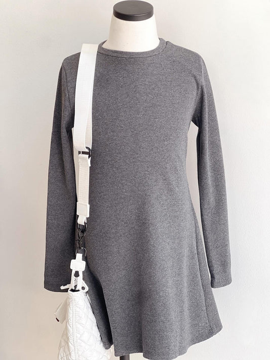 Cotton Rib Flare Mini Dress