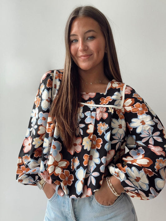 Posy Bubble Woven Top