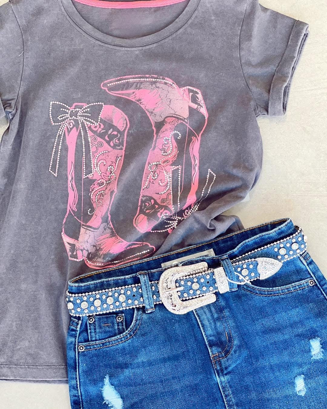 Emma Belted Western Mini Skirt