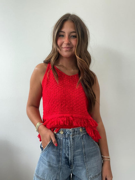Lucie Fringe Sweater Tank