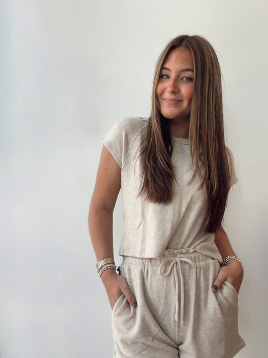 Hacci Jersey High Waist Drawstring Short