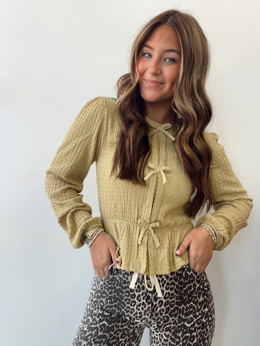 Golden Knot Textured Blouse