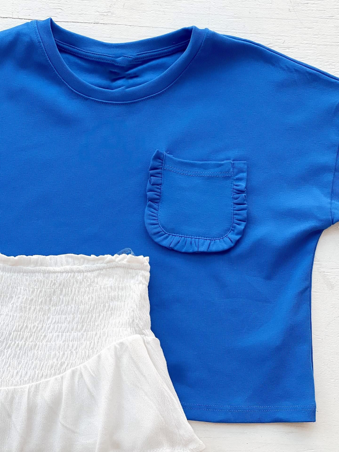 Ruffle Pocket Knit Tee