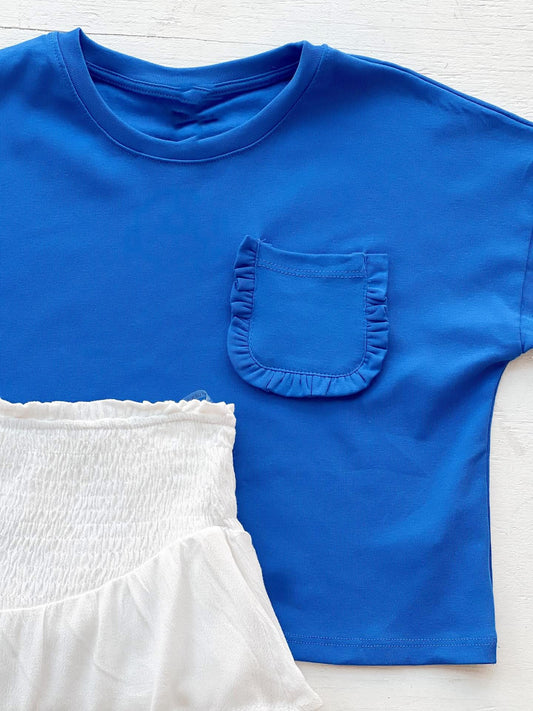 Ruffle Pocket Knit Tee