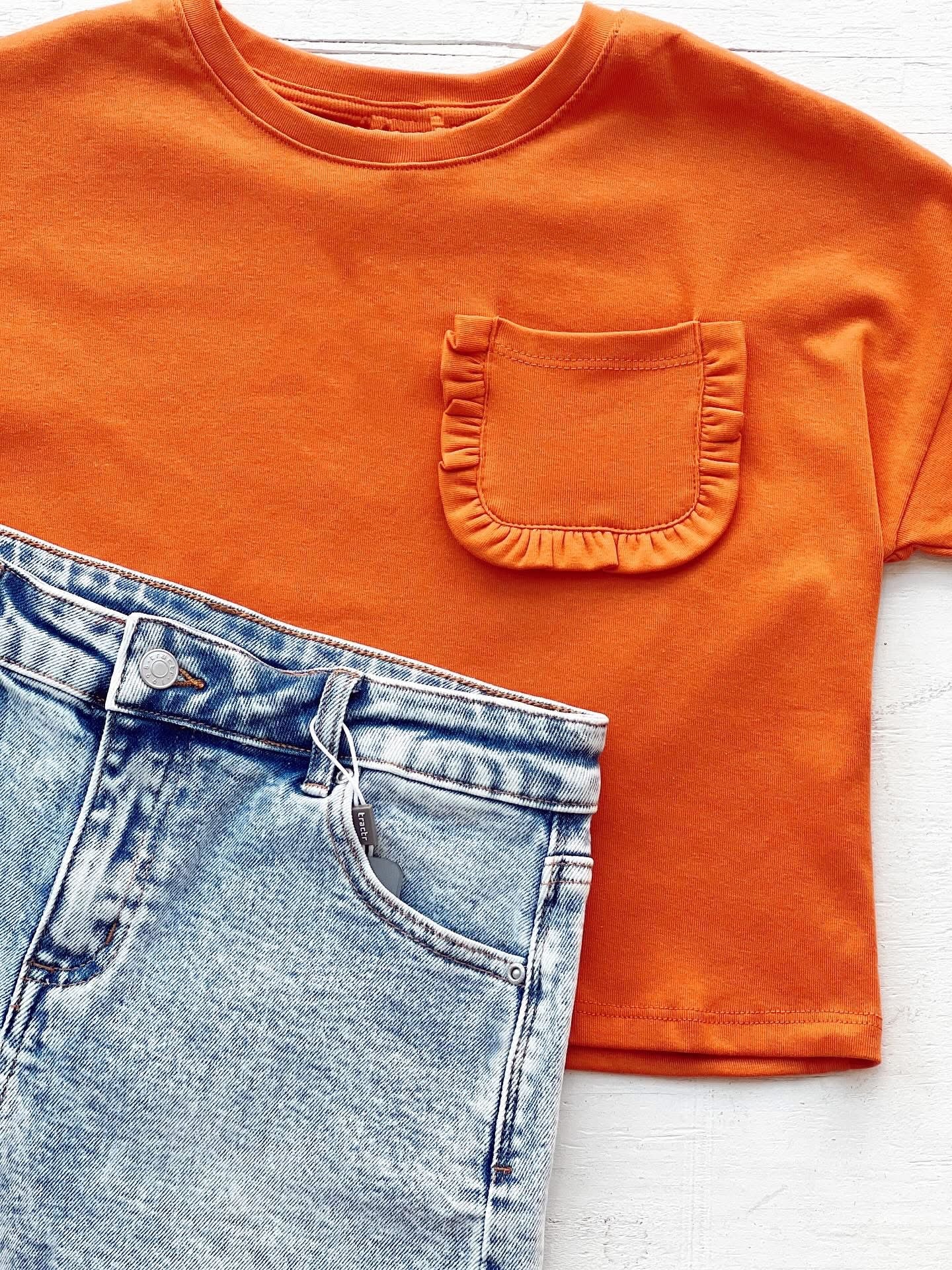 Ruffle Pocket Knit Tee