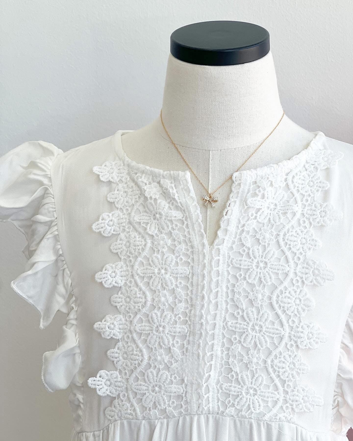 Short Dress with Embroidery Detailing