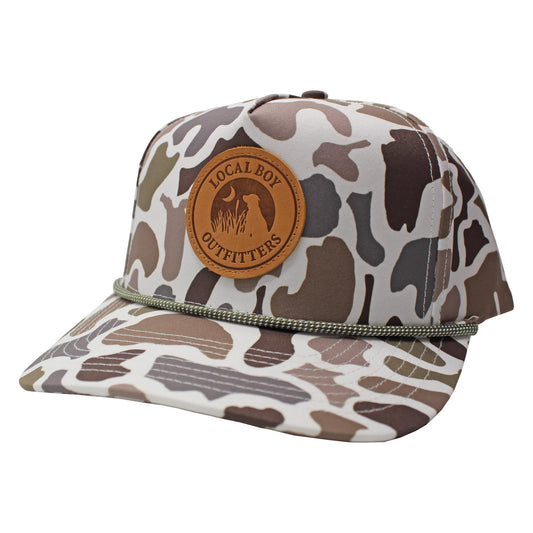 Youth Leather Patch Rope Hat
