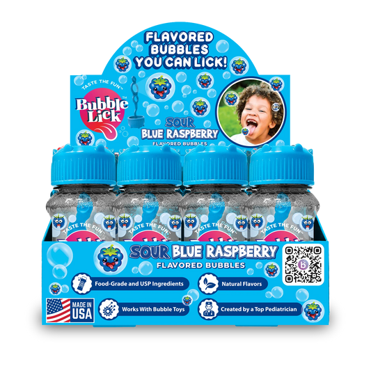 Sour Blue Raspberry Flavored Bubbles