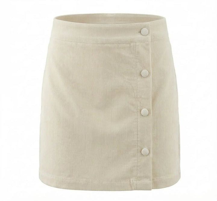 Reese Winter White Corduroy Skirt