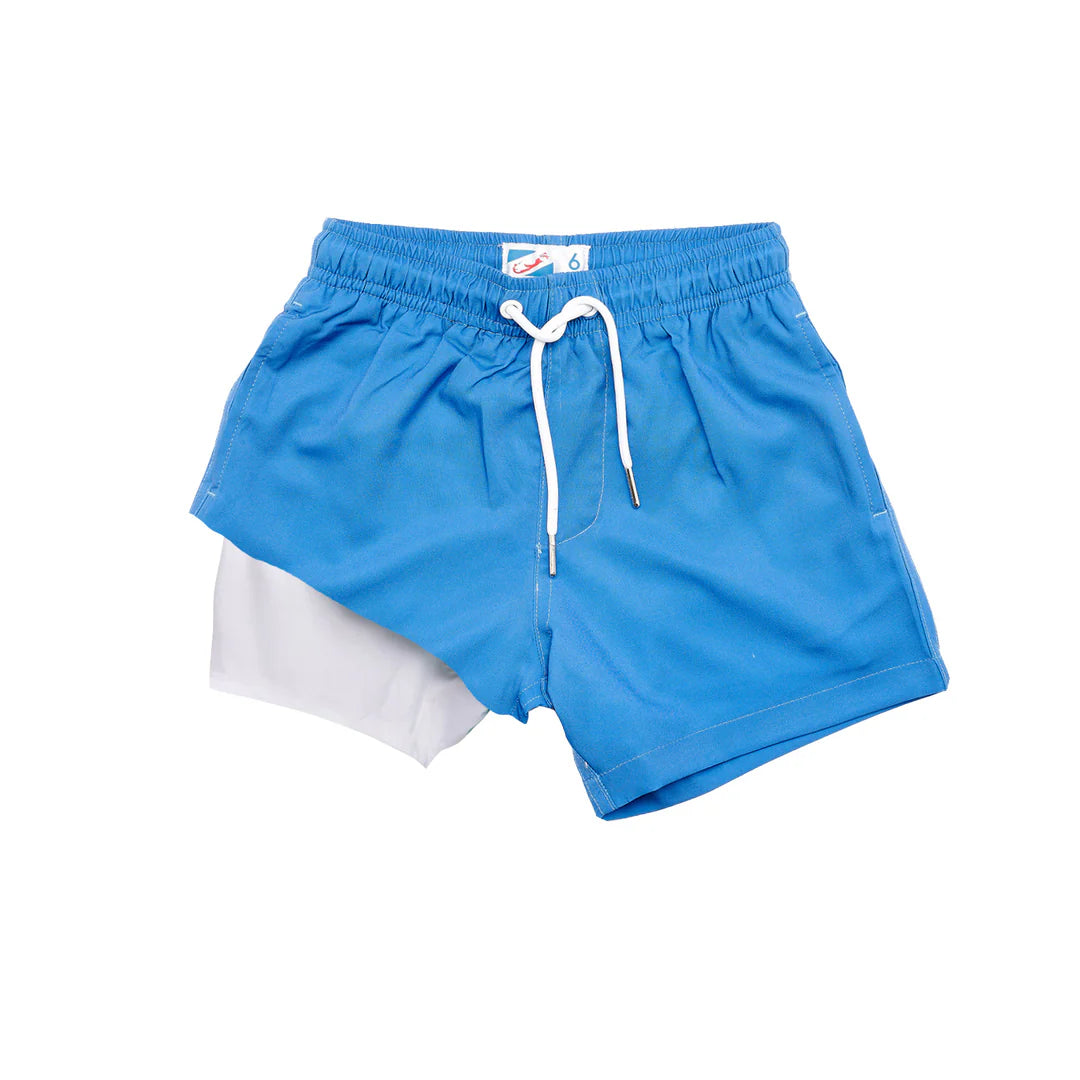Navy to Shark Swim Trunks