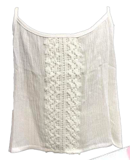 White Crochet Center Tank