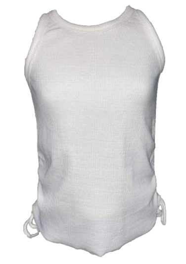 White Side Ruched Tank