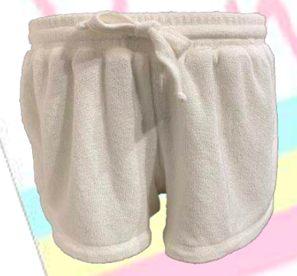 White Terry Cloth Dolphin Shorts