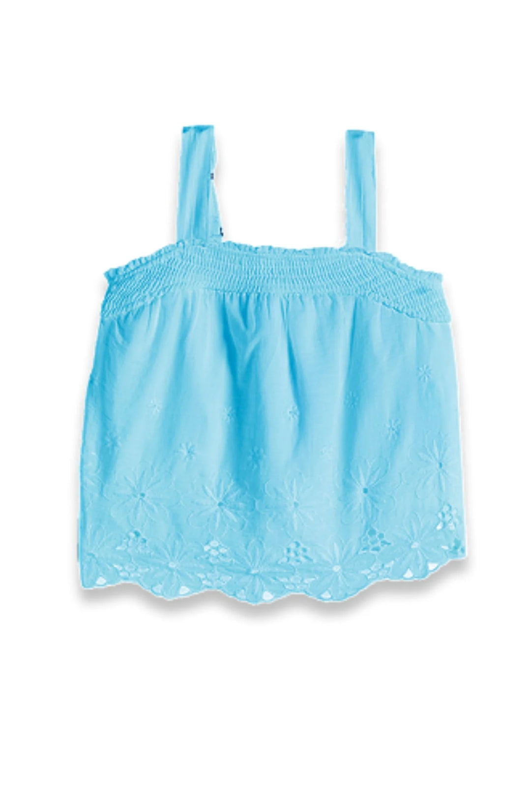 Smocking Tank W/ Floral Eyelet