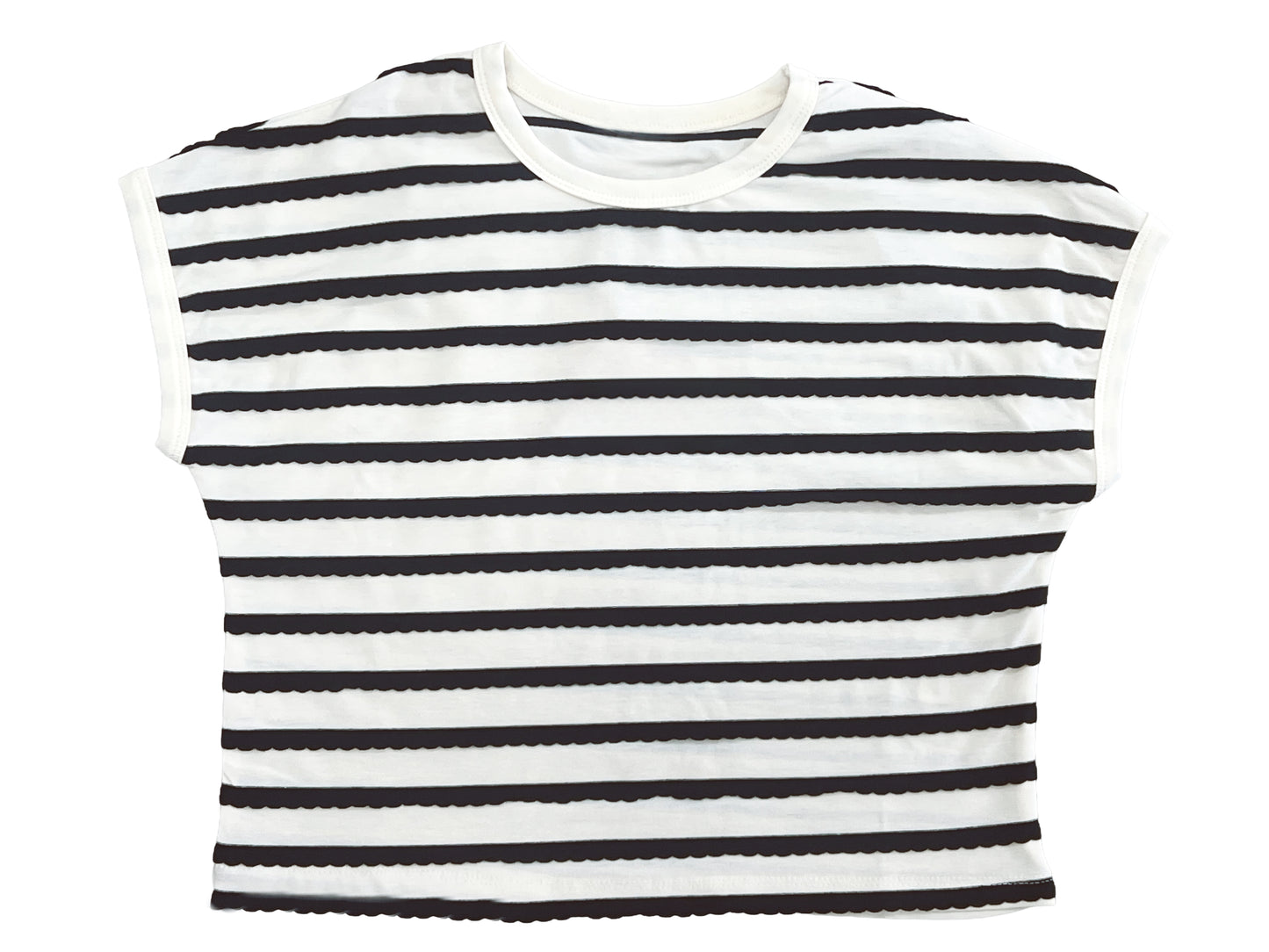Black Stripe Knit Dolman Top