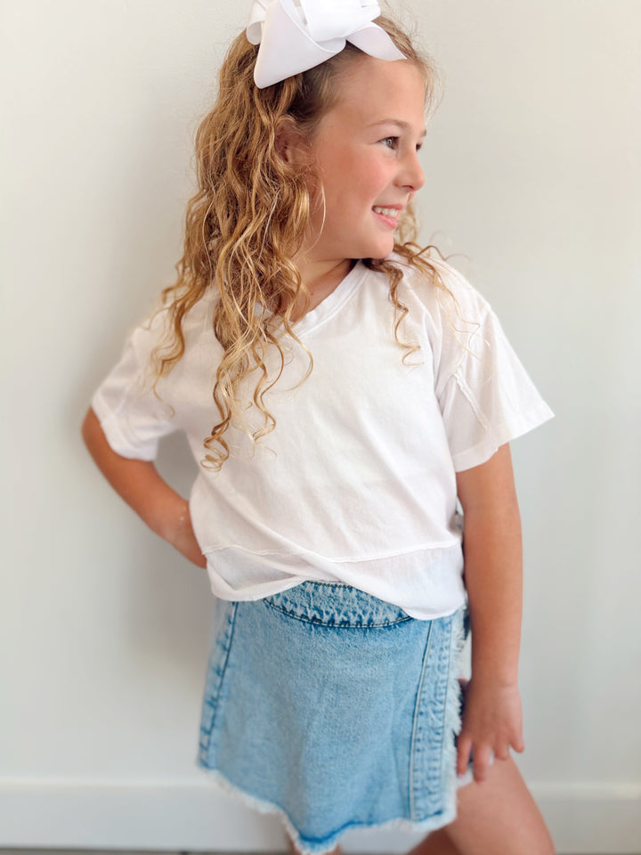 Jersey Boxy V Neck Tee