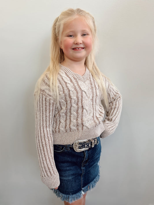 Suede Knit Detail Sweater