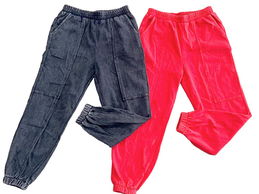 Washed Paneled Knit Joggers