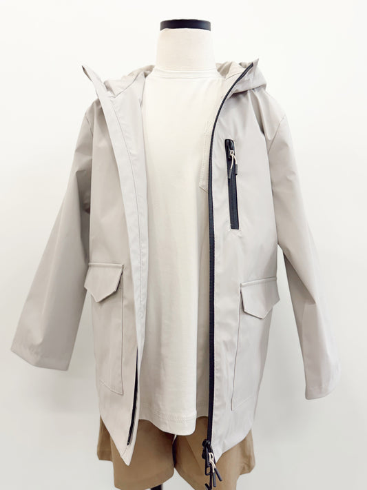 Stone Hooded Raincoat