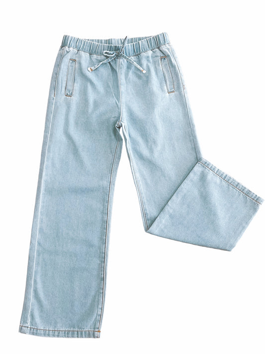 Wide Leg Drawstring Jeans