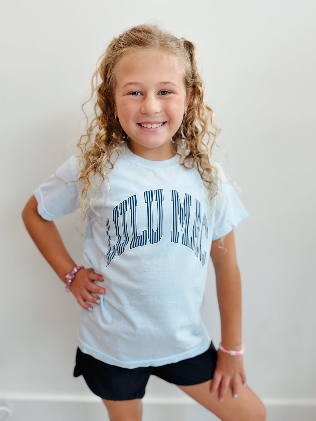 Girls Lulu Mac Stripe Chambray Tee