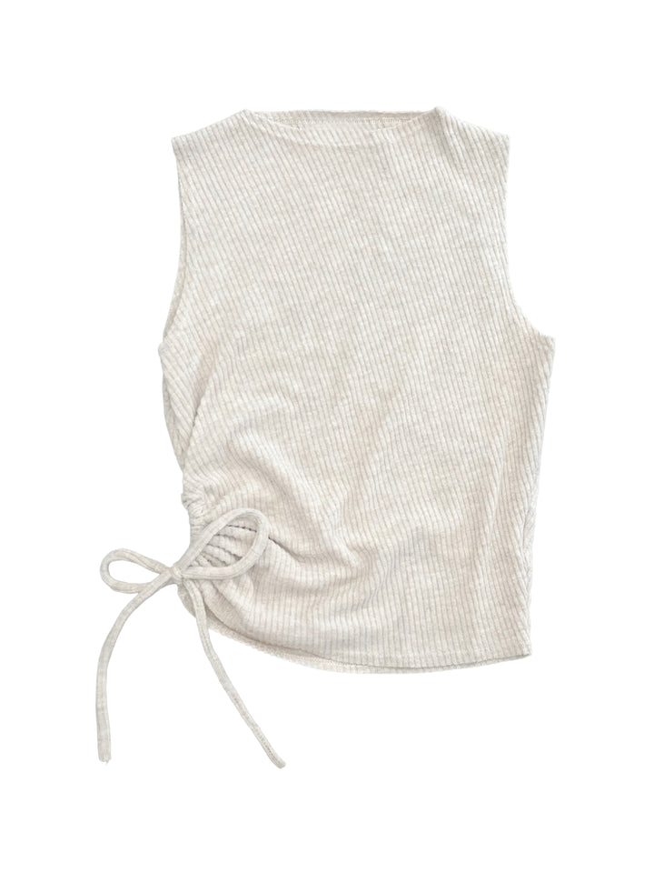 Hacci Rib Drawstring Muscle Top